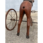 Vintage Mid-Century Carved Wood Horse Tricycle Velocipede Toy Victorian Style