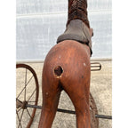Vintage Mid-Century Carved Wood Horse Tricycle Velocipede Toy Victorian Style