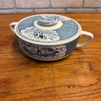 Vintage Currier and Ives by Royal China 1.25 QT Round Covered Casserole Dish