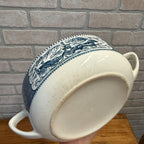 Vintage Currier and Ives by Royal China 1.25 QT Round Covered Casserole Dish