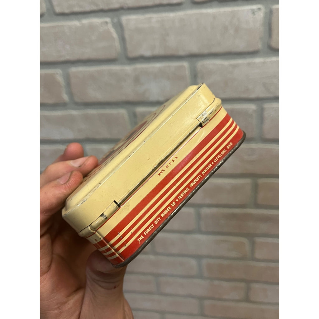 Vintage Sentinel Utility First Aid Kit Tin Metal Medical Emergency Box Empty