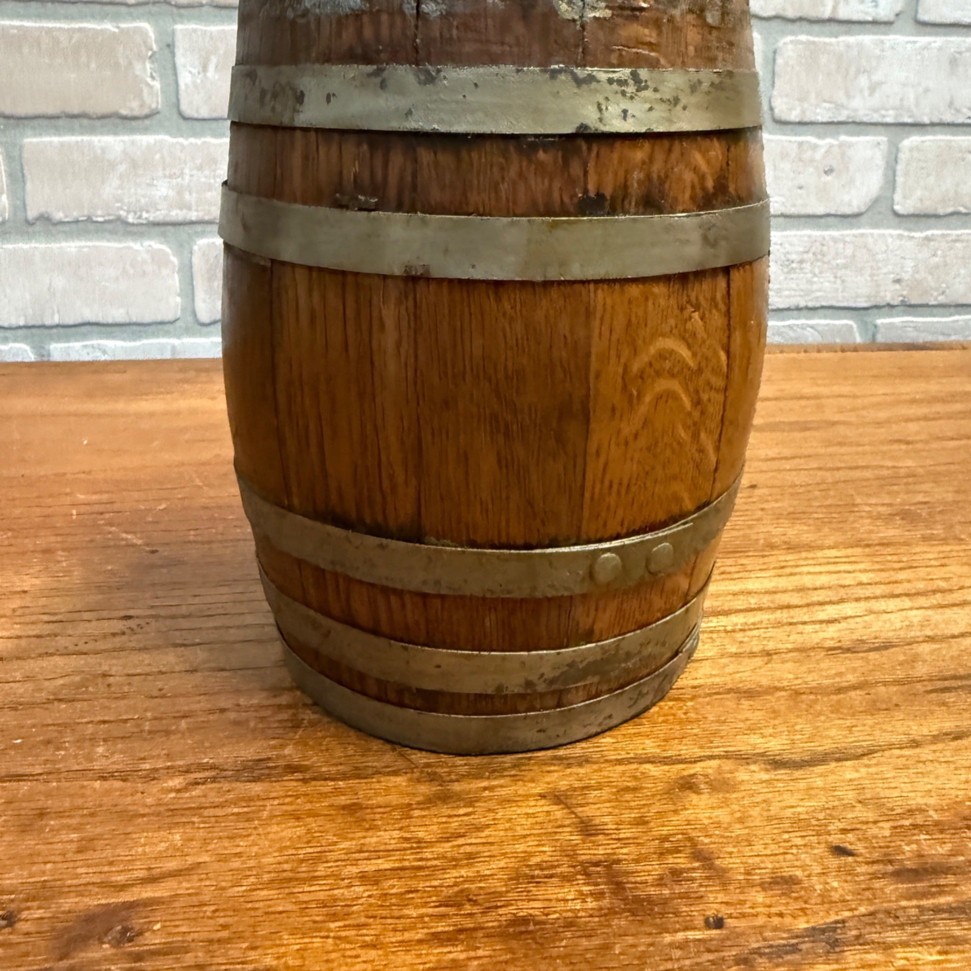 Vintage Wooden Mini Barrel or Keg Oak? Beverage Dispenser Bar Decor