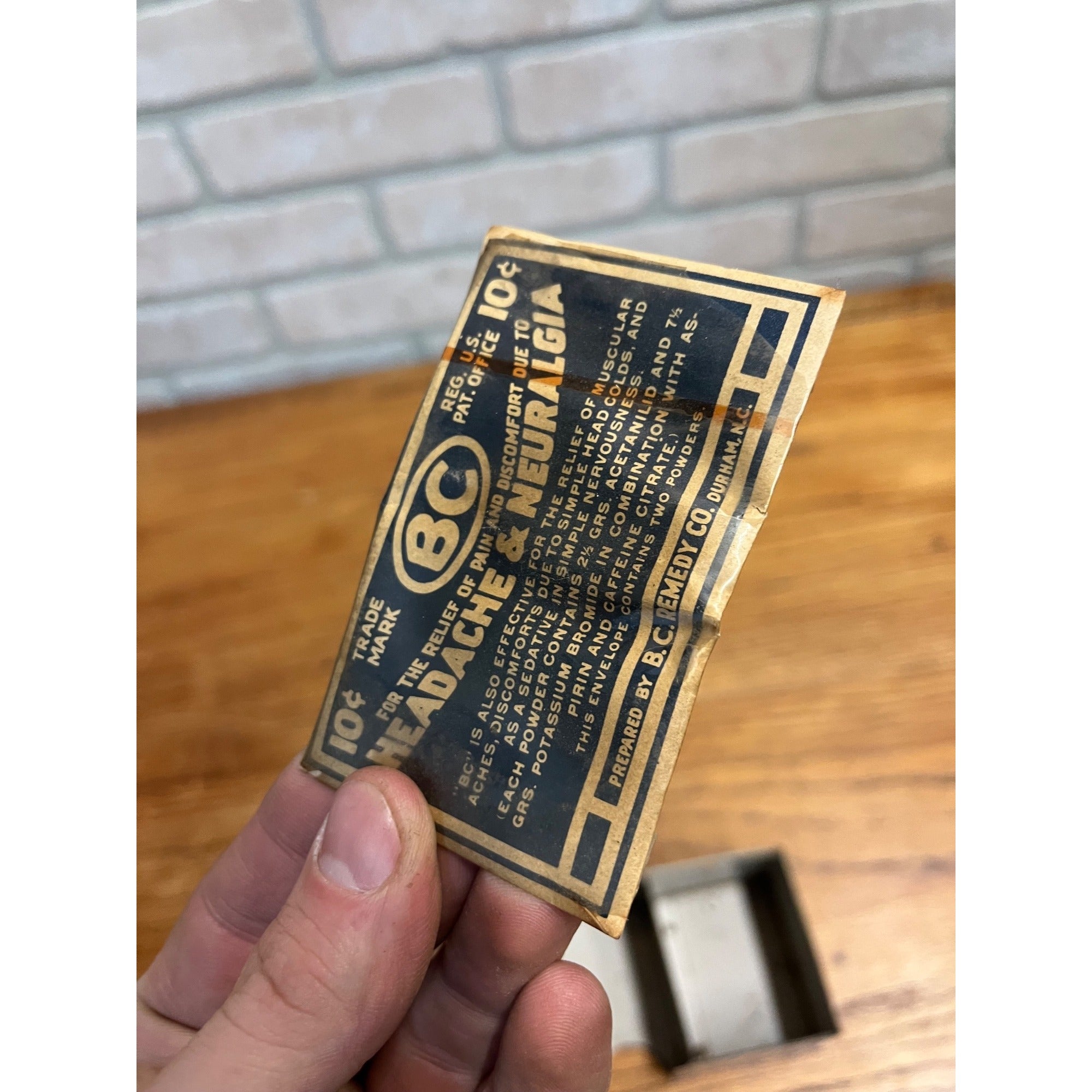 Vintage BC Aspirin Metal Tin Store Display Sign Headache Neuralgia Advertising