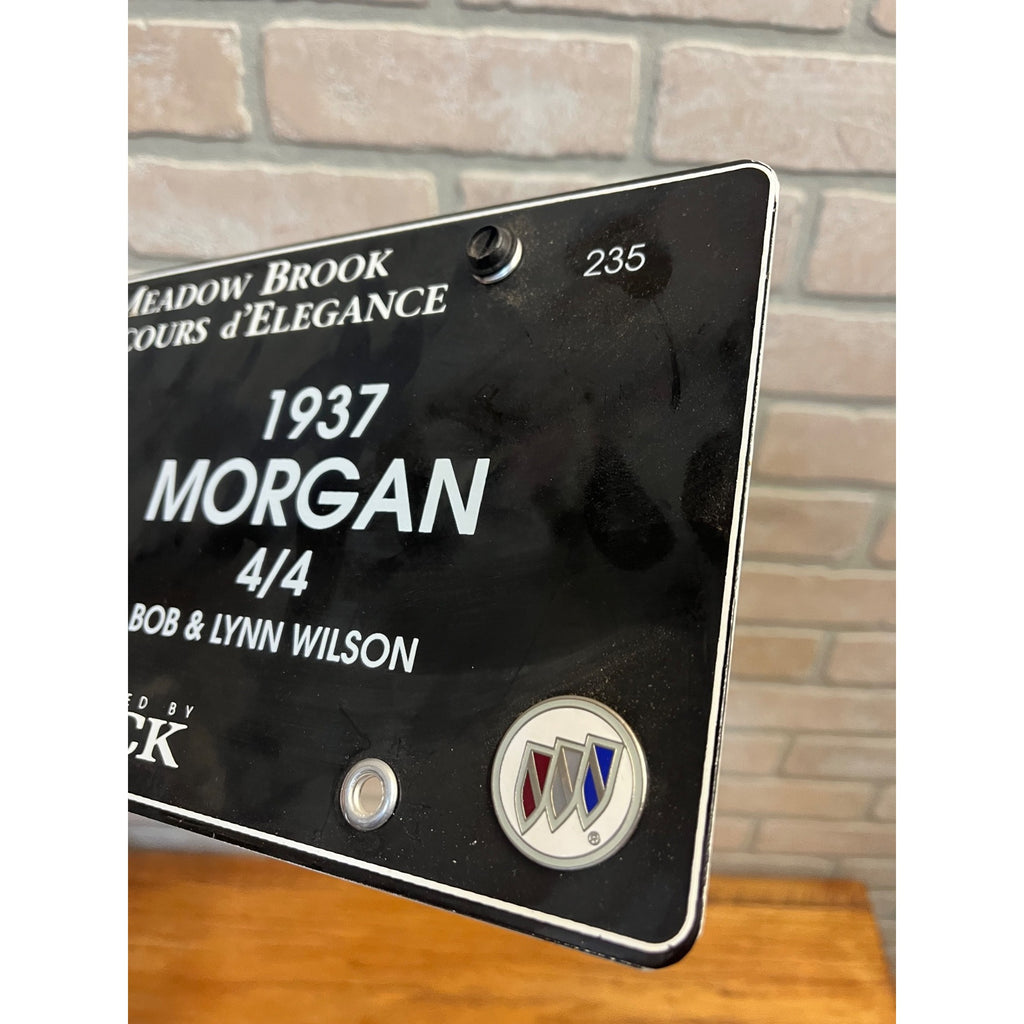 Concour D'elegance Meadow Brook Hall Porcelain License Plate 1937 MG Morgan