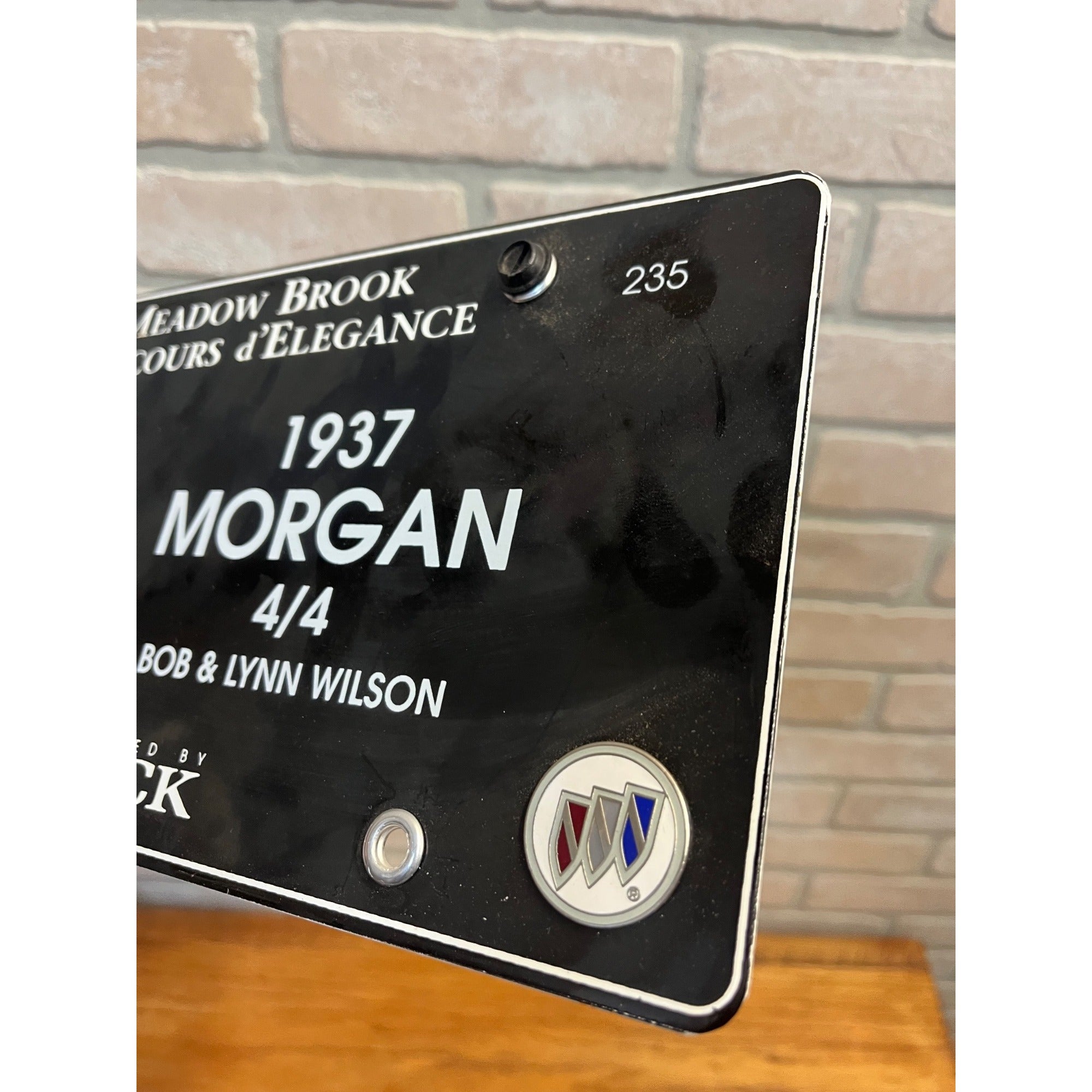 Concour D'elegance Meadow Brook Hall Porcelain License Plate 1937 MG Morgan