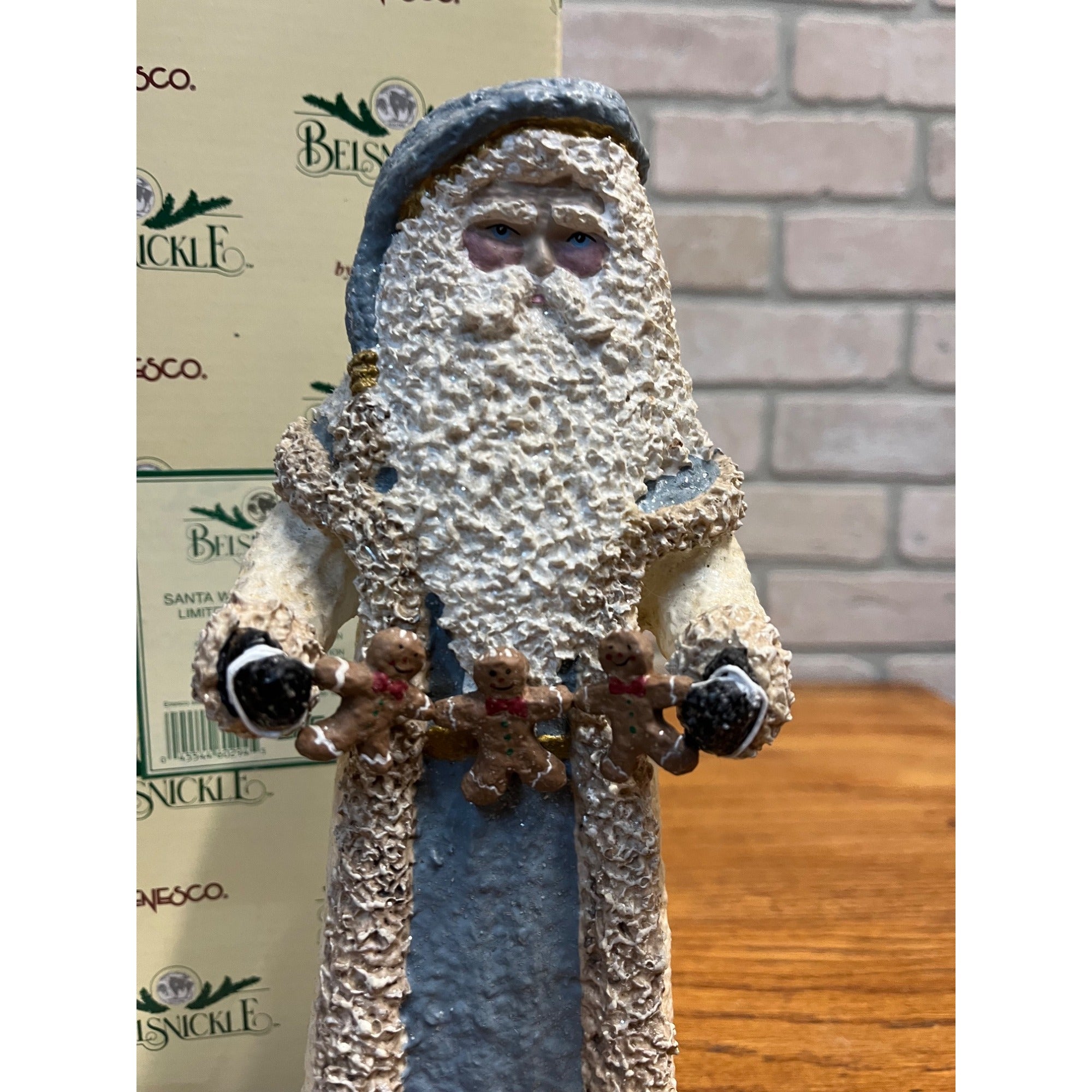 1999 Enesco Linda Baldwin Belsnickle Santaw/ Gingerbread 10" Christmas Figure