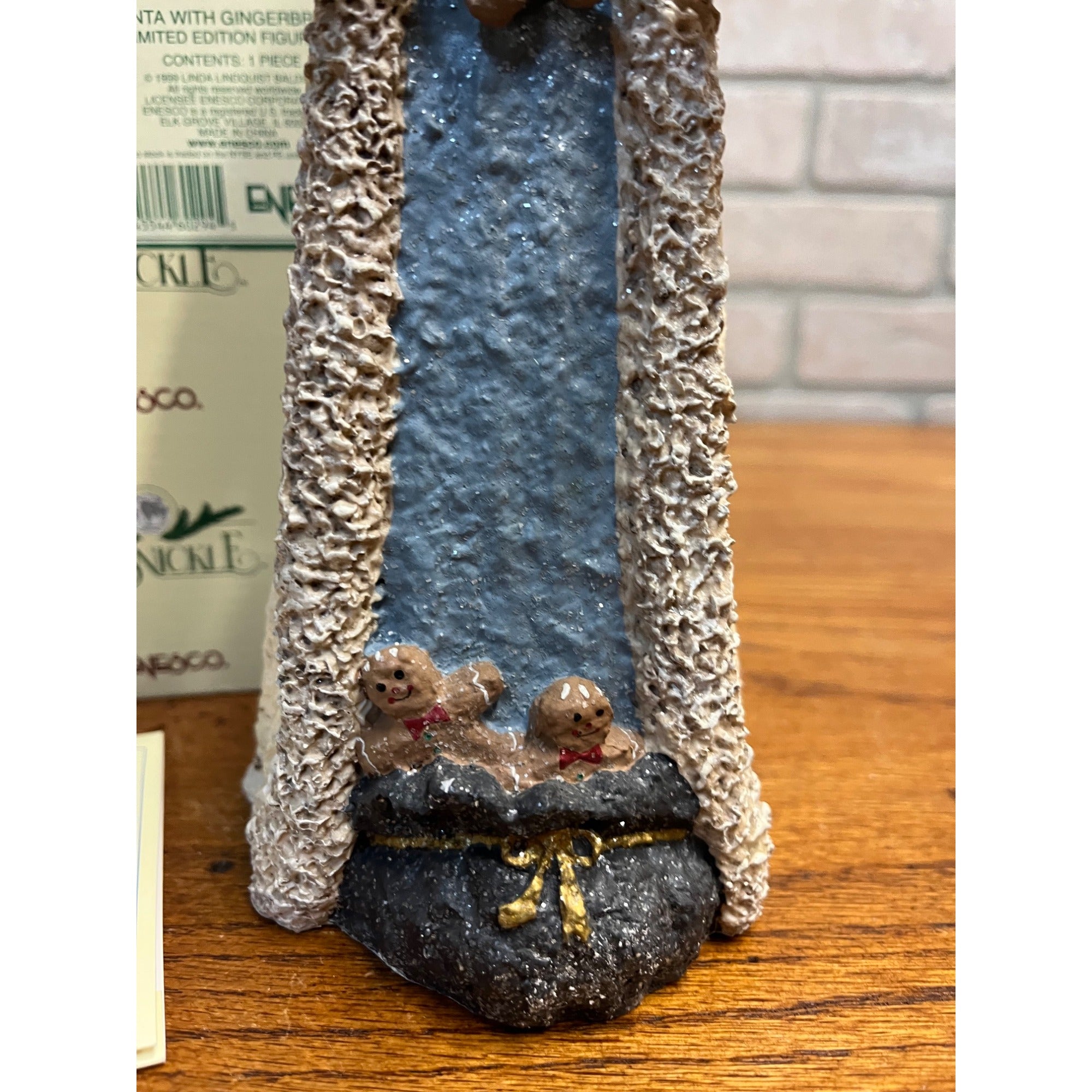 1999 Enesco Linda Baldwin Belsnickle Santaw/ Gingerbread 10" Christmas Figure