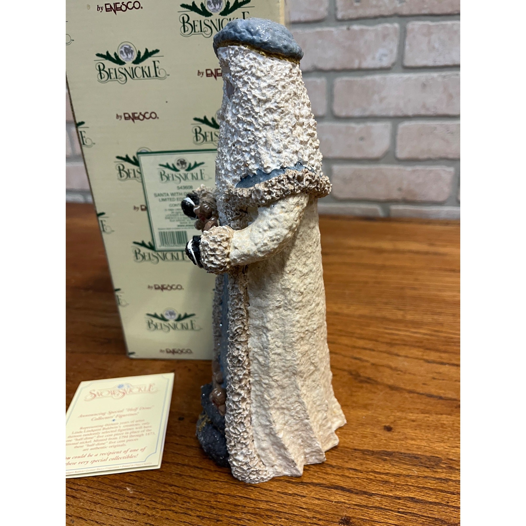1999 Enesco Linda Baldwin Belsnickle Santaw/ Gingerbread 10" Christmas Figure
