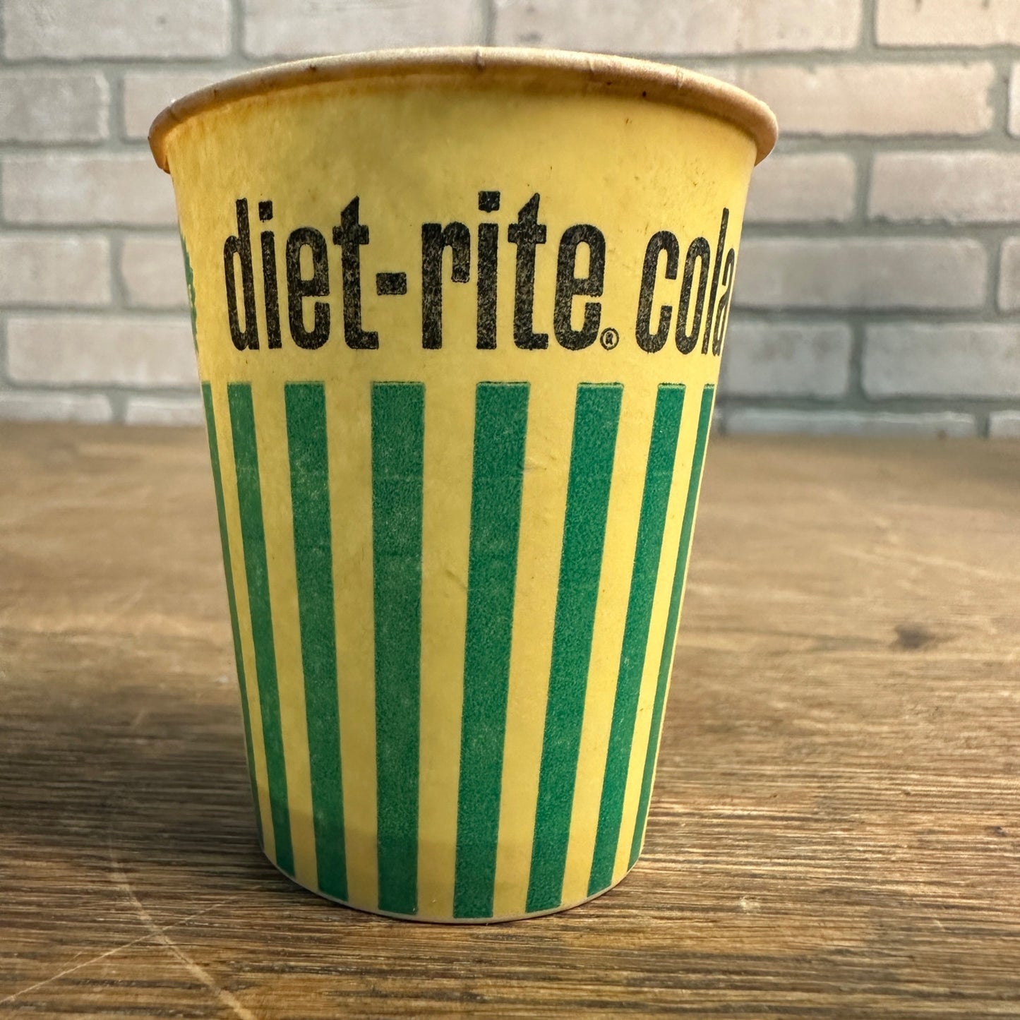 Vintage Diet-rite Cola  Yellow Sample Soda Paper Wax Promotional Cup