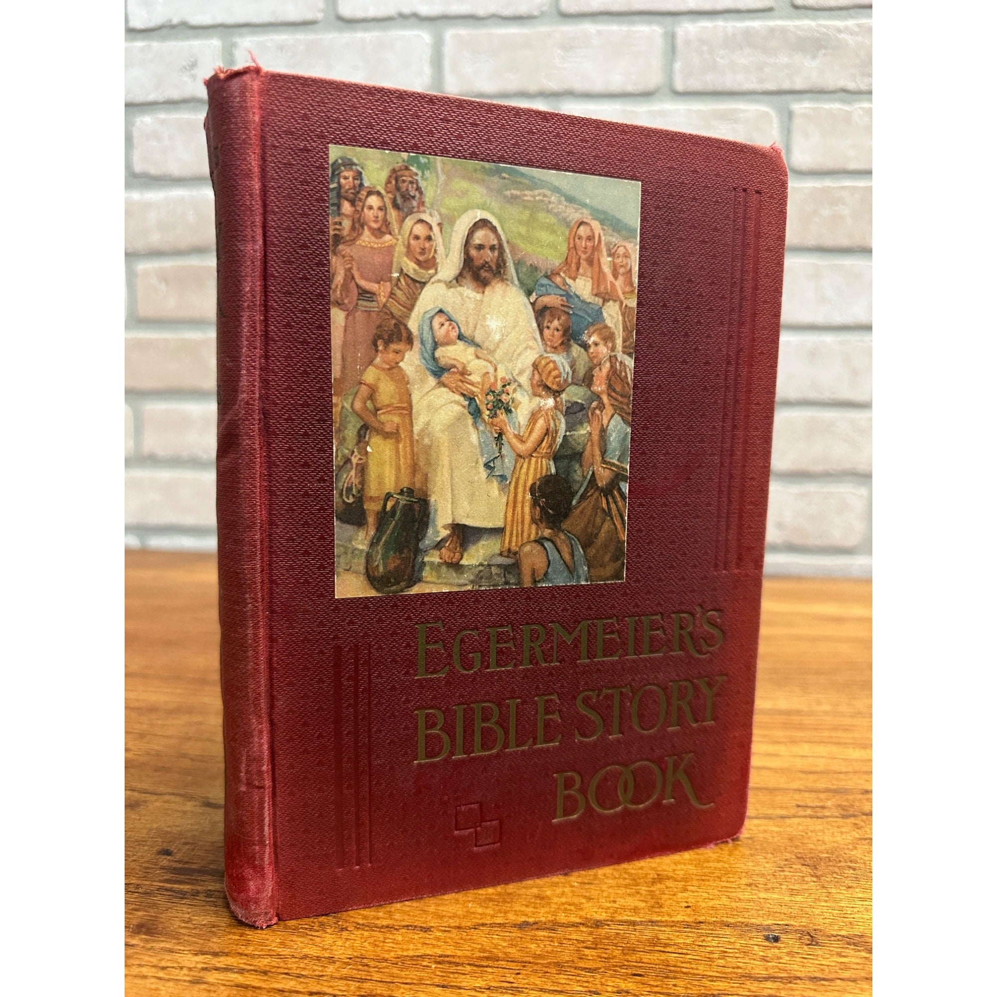 1938 Egermeier's Bible Story Book Illustrated Hardcover Book Catholic Religious Vintage