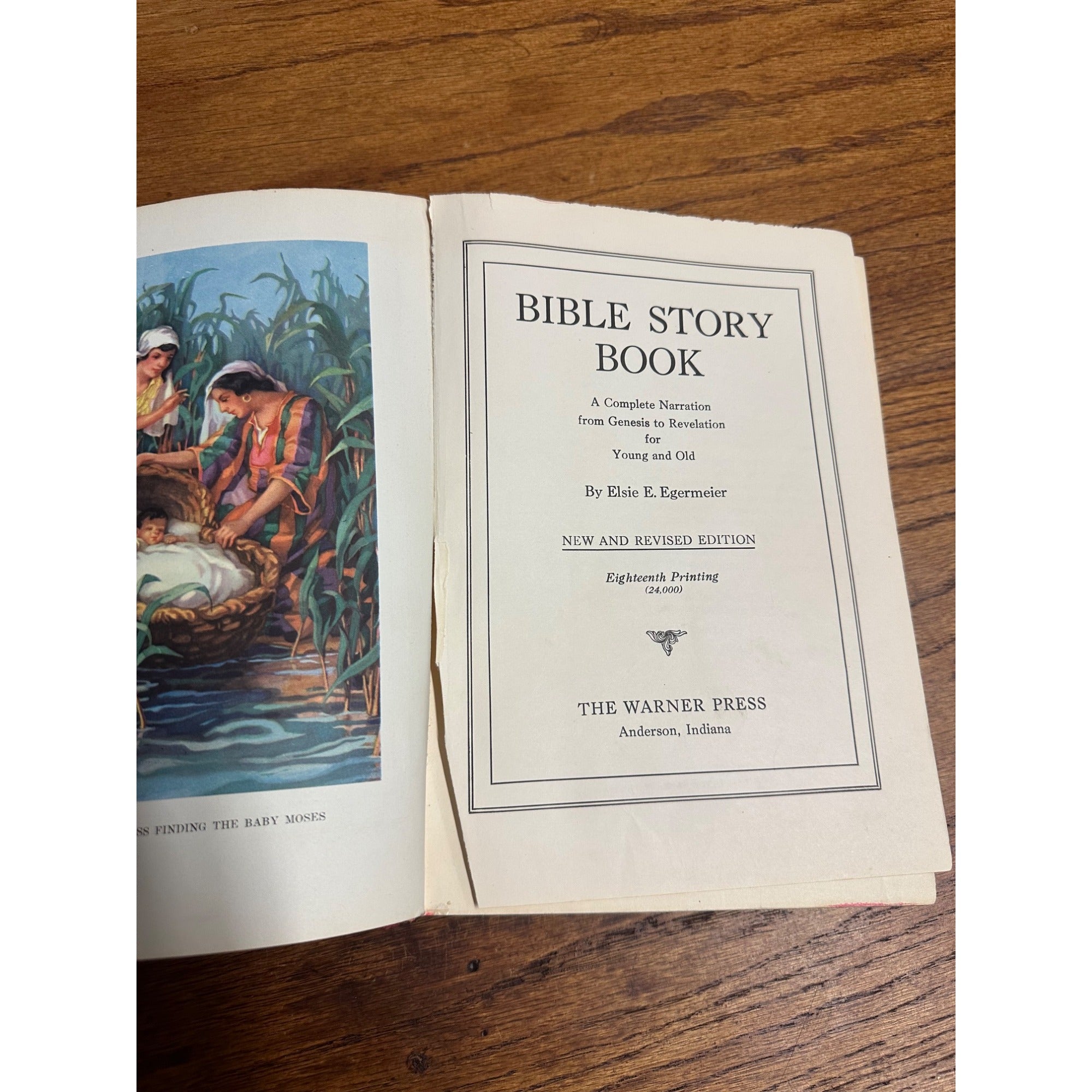 1938 Egermeier's Bible Story Book Illustrated Hardcover Book Catholic Religious Vintage