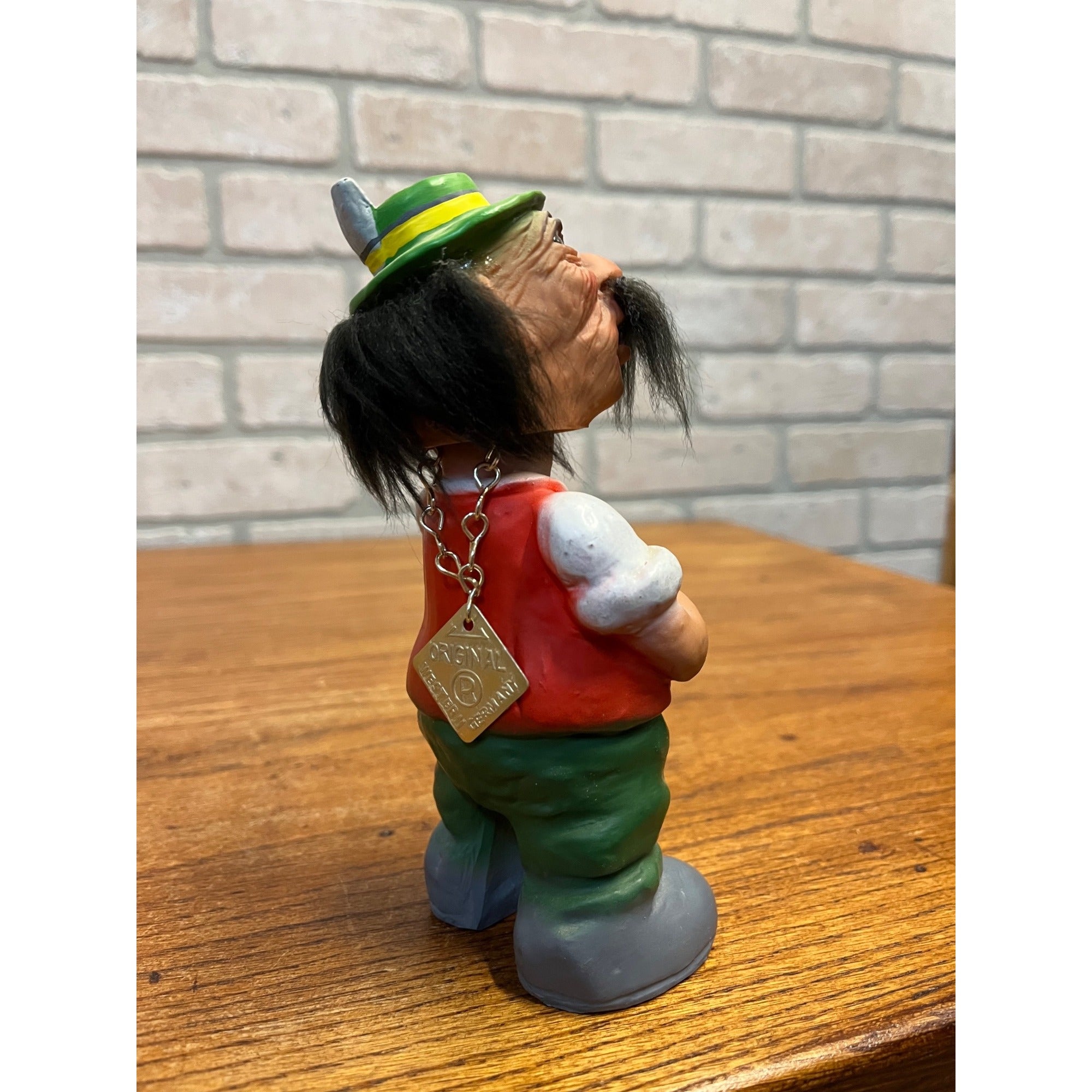 Vintage Heico Rubber Bobblehead Bartender Western Germany Tagged 6.5"