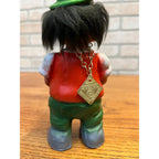 Vintage Heico Rubber Bobblehead Bartender Western Germany Tagged 6.5"