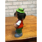 Vintage Heico Rubber Bobblehead Bartender Western Germany Tagged 6.5"