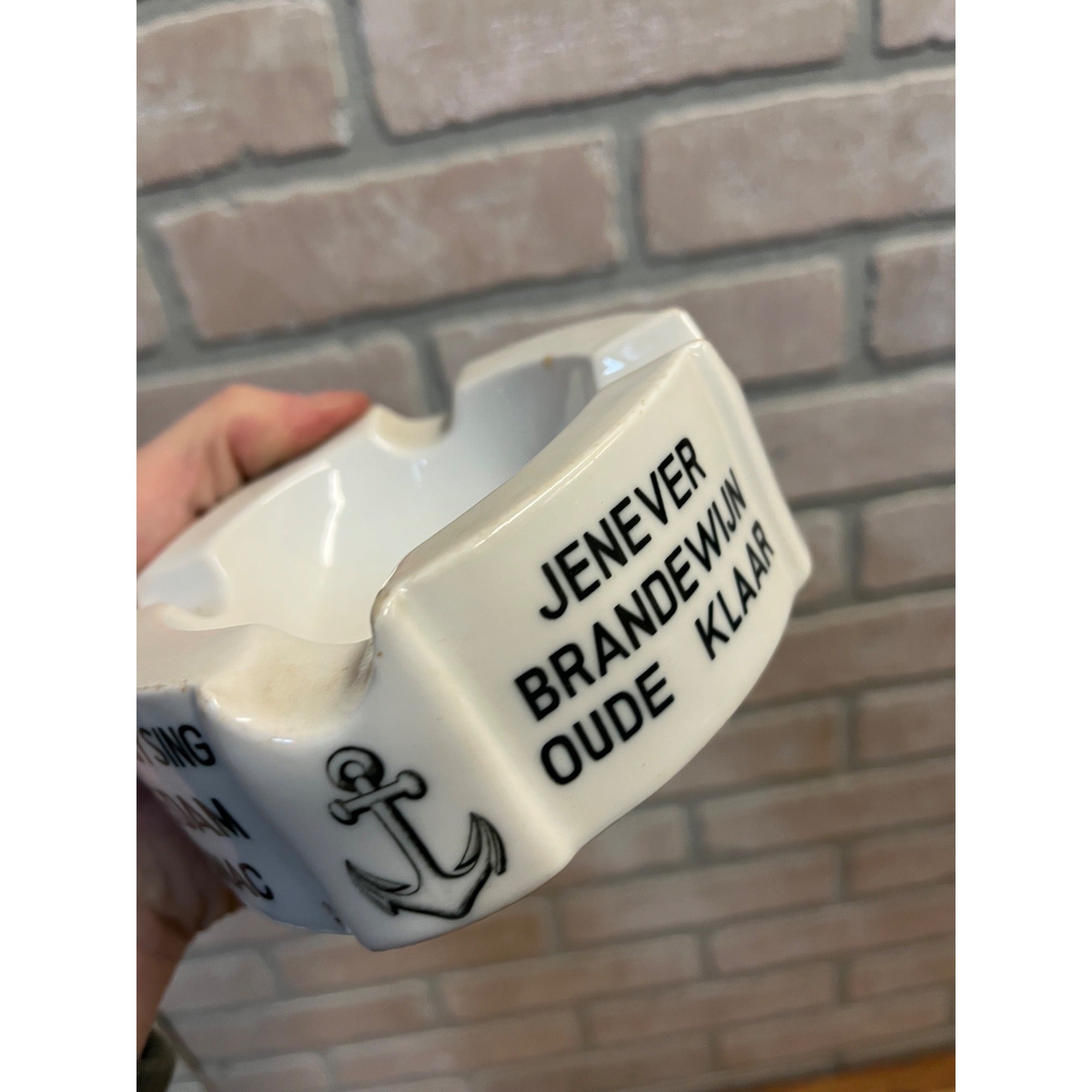 Schade & Buysing Advertsing Liquor Ashtray Dutch Germany Gin Anchor Brandy Cognac