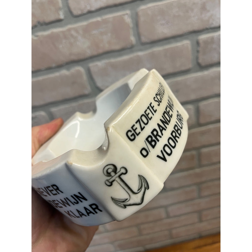 Schade & Buysing Advertsing Liquor Ashtray Dutch Germany Gin Anchor Brandy Cognac