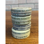 Vintage Fishing Hooks Tin Cans Pflueger Dolphin Walker Advertising Lot (4)