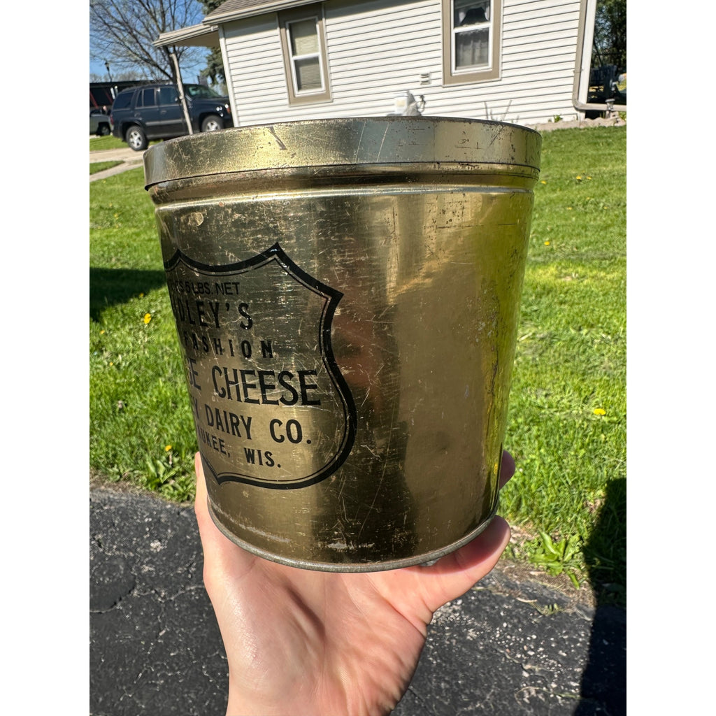 Vintage Gridleys Cottage Cheese Tin 5Lb Milwaukee Wisconsin Kitchen Advertising
