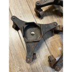 Antique Lot (3) Cast Iron 3 Wheel Swivel Caster Stove Movers Dolly Harper Stove+