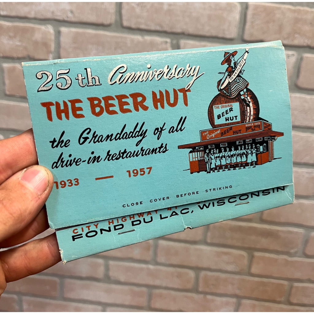Vintage The Beer Hut Fond du lac Wisconsin Jumbo Advertising Matchbook