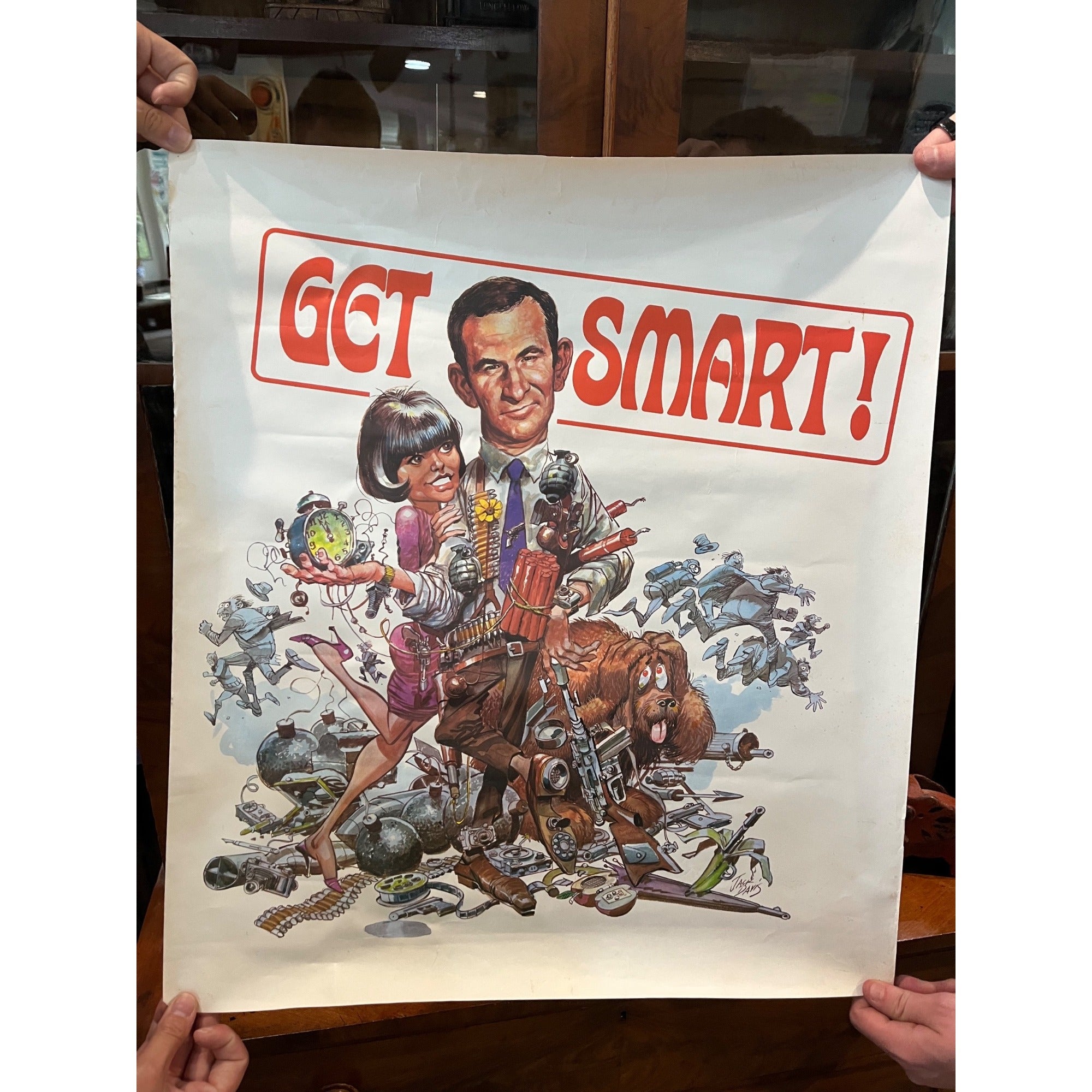 Original Vintage 1960s Get Smart NBC TV Show Promo Poster 21" x 24" Don Adams JACK DAVIS