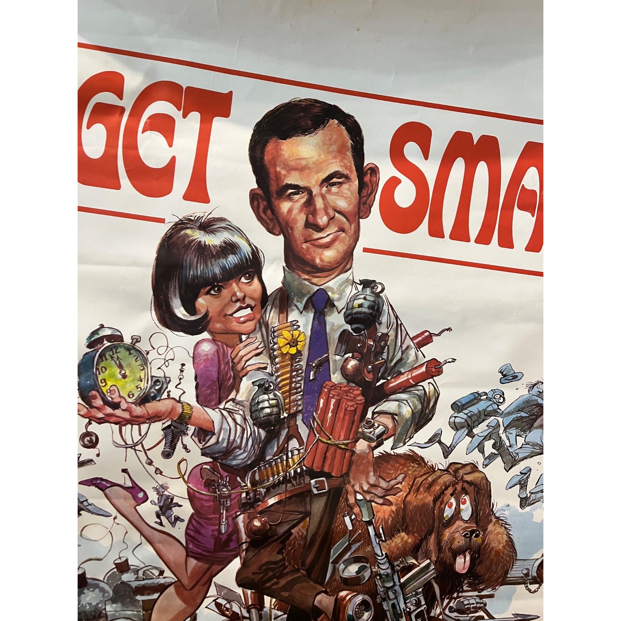 Original Vintage 1960s Get Smart NBC TV Show Promo Poster 21" x 24" Don Adams JACK DAVIS