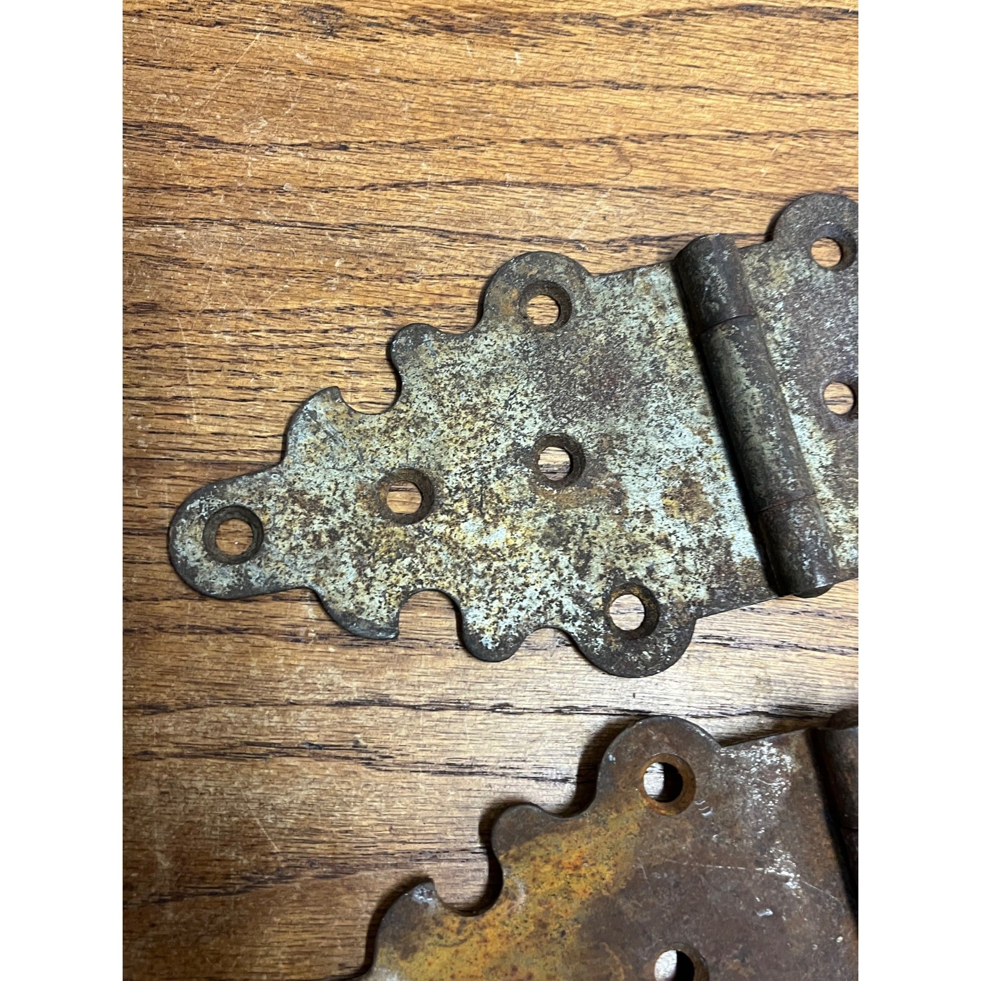 Antique Vintage Pair Archetcutural Slavage Steel Hinges Barn Door Industrial 8x4