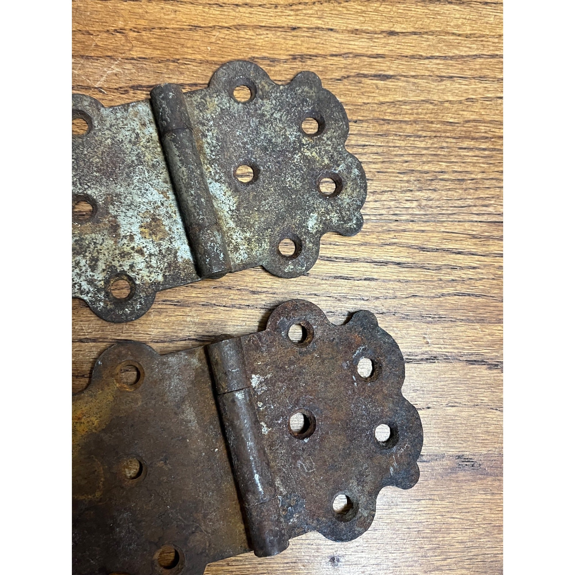 Antique Vintage Pair Archetcutural Slavage Steel Hinges Barn Door Industrial 8x4