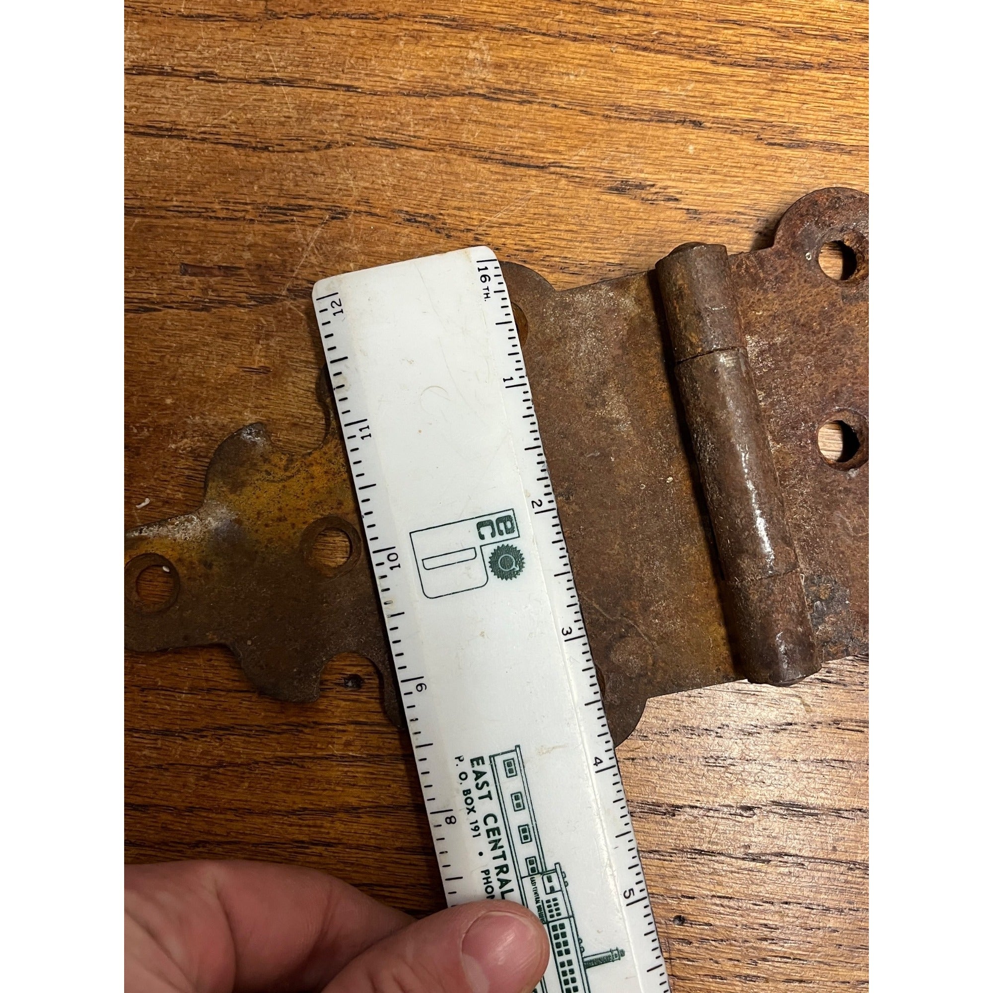 Antique Vintage Pair Archetcutural Slavage Steel Hinges Barn Door Industrial 8x4