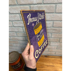 Vintage 1920s Thomas J. Webb Coffee Advertising Tin & Cardboard Sign Chicago