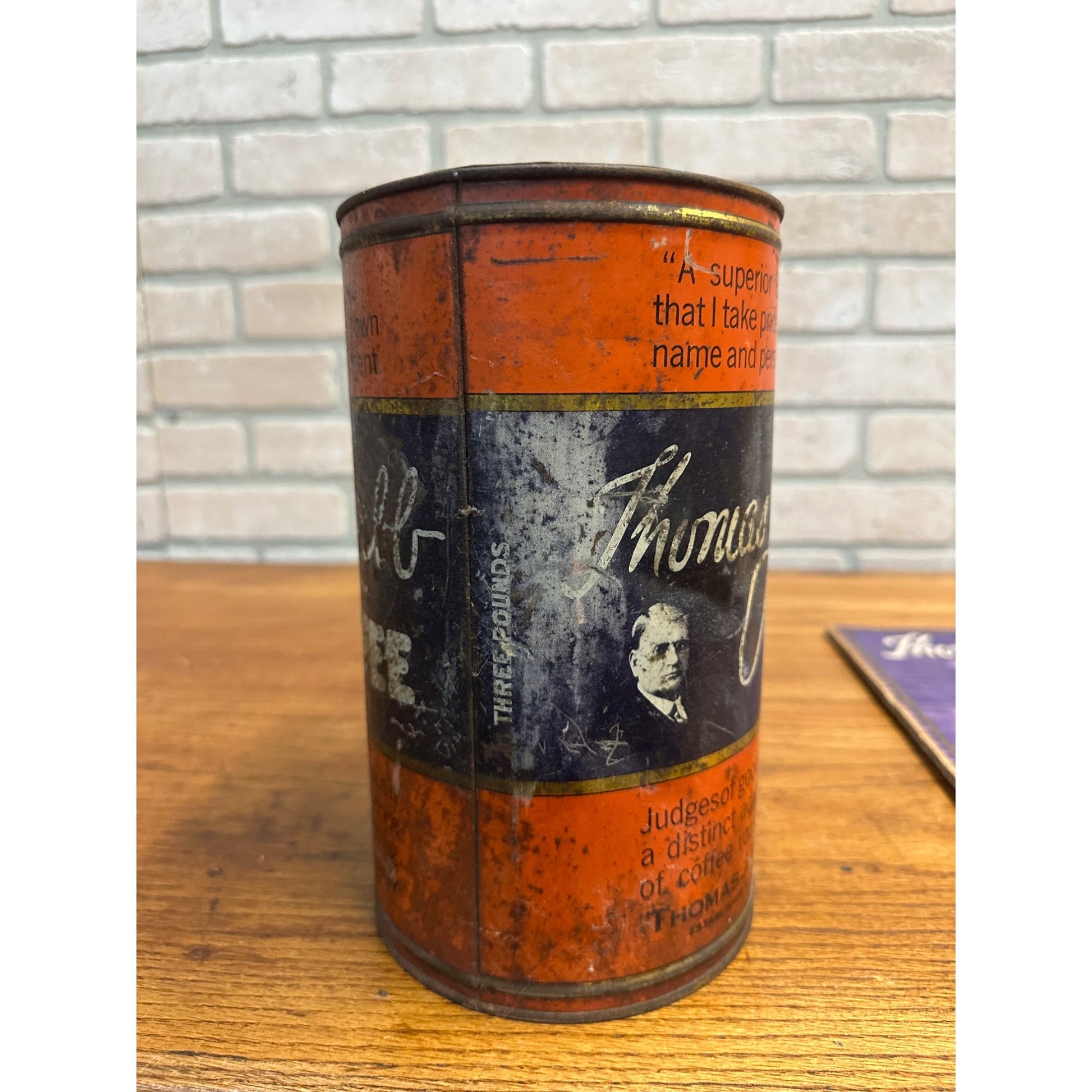 Vintage 1920s Thomas J. Webb Coffee Advertising Tin & Cardboard Sign Chicago