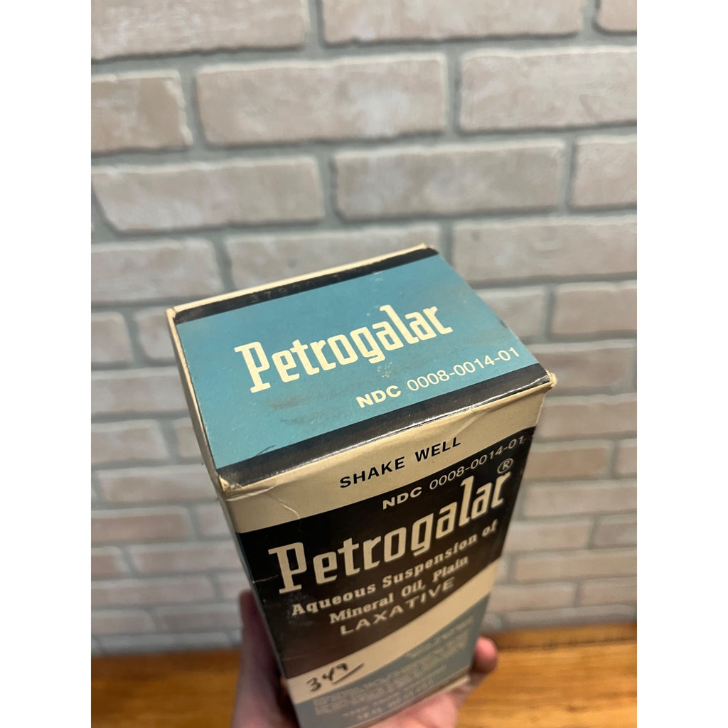 Petrogalar Mineral Oil Plain Laxative Glass Bottle w Box Sealed Medicine