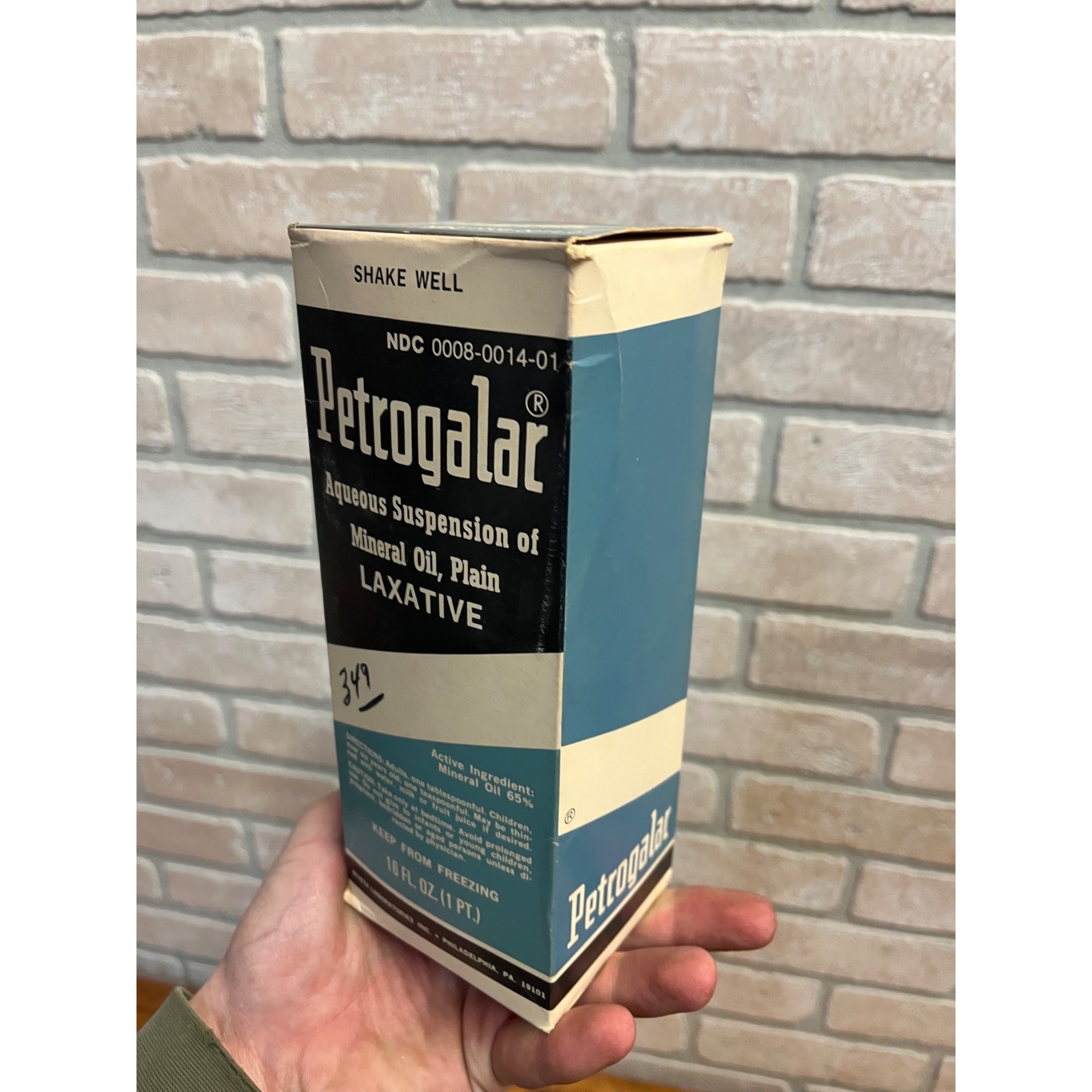 Petrogalar Mineral Oil Plain Laxative Glass Bottle w Box Sealed Medicine