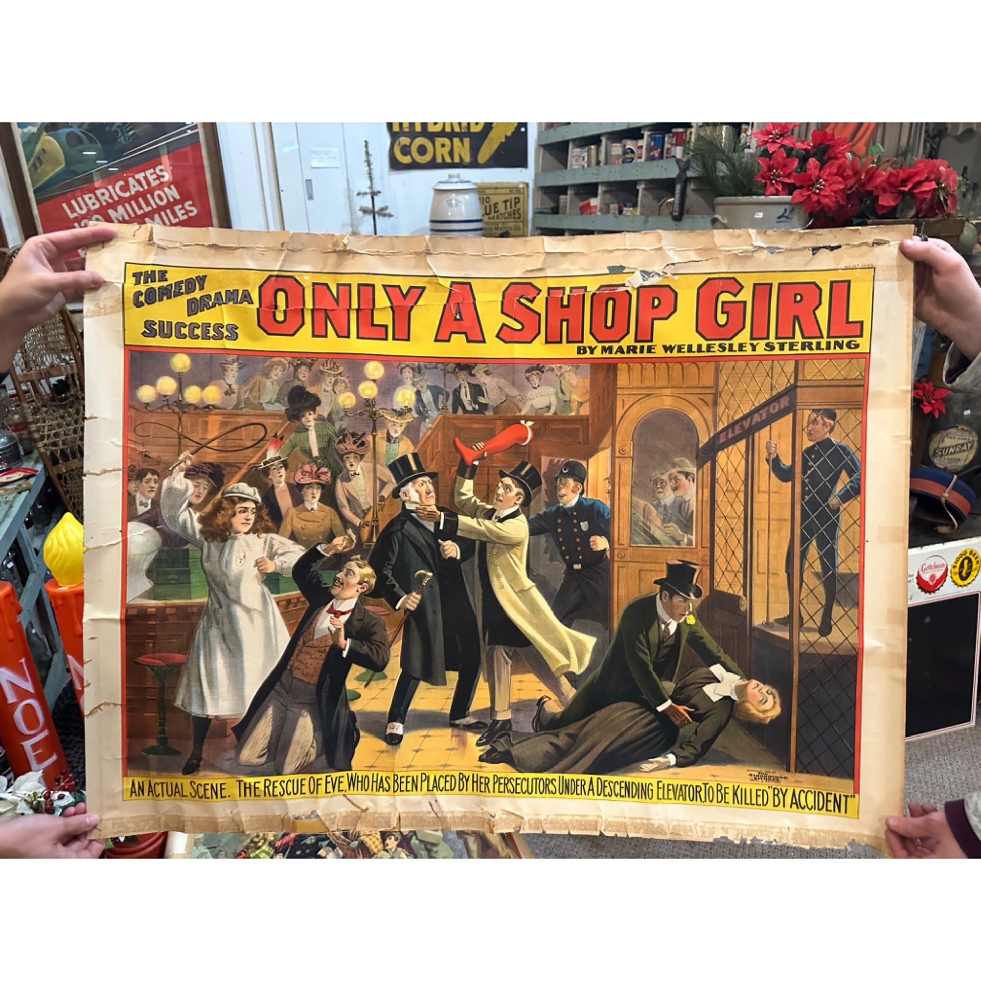 RARE Original Vintage 1900s Only a Shop Girl Movie Broadway Film Theatre Posters