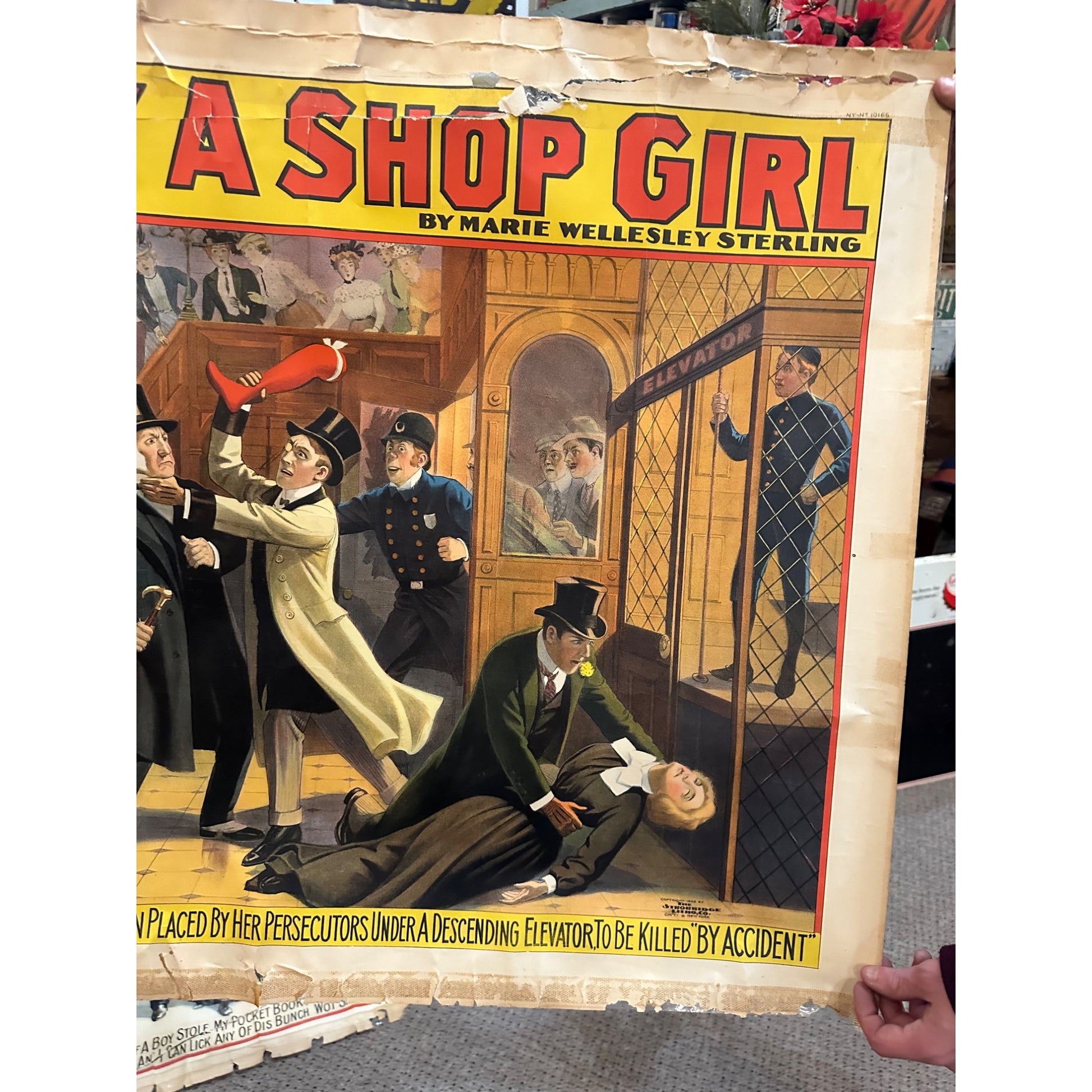 RARE Original Vintage 1900s Only a Shop Girl Movie Broadway Film Theatre Posters