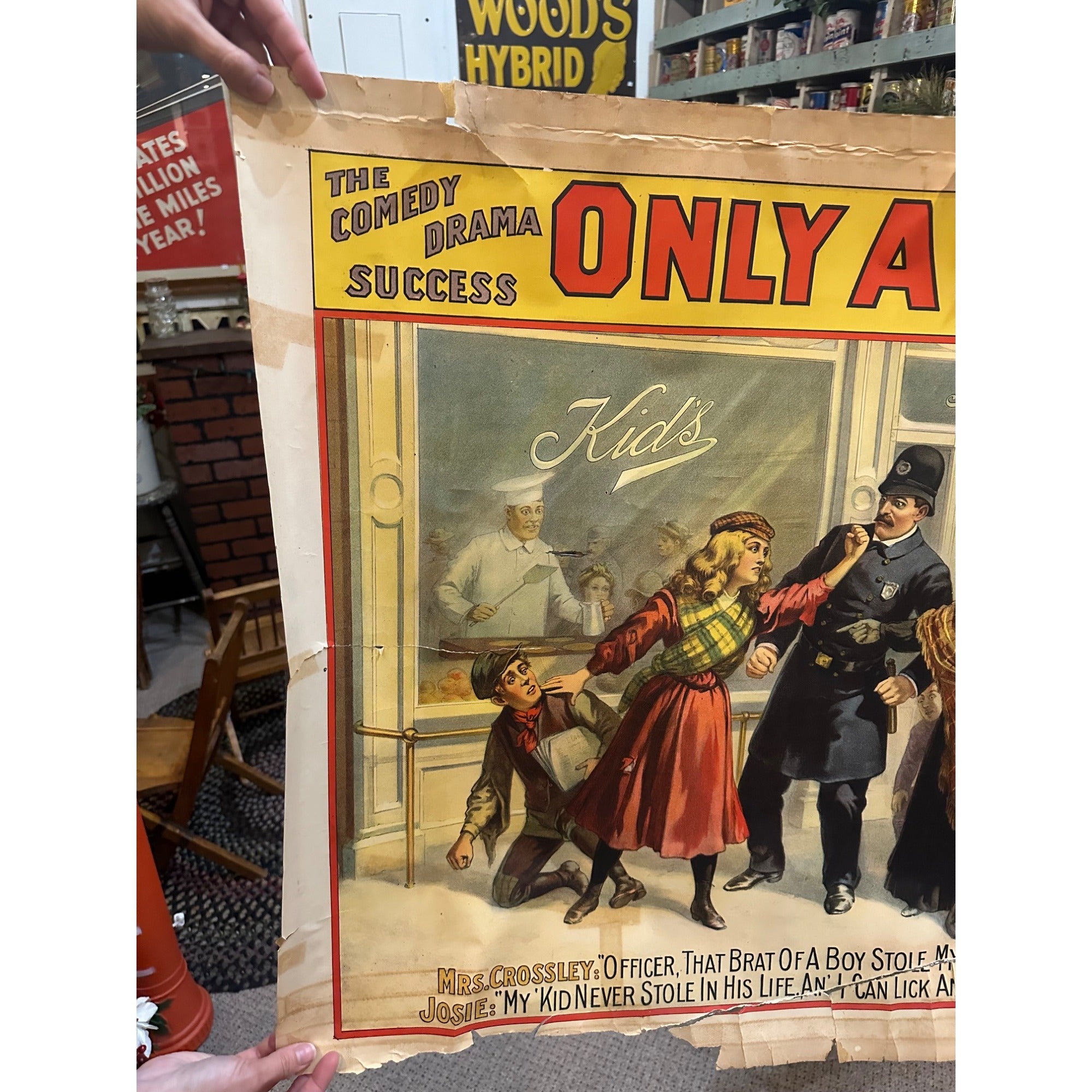 RARE Original Vintage 1900s Only a Shop Girl Movie Broadway Film Theatre Posters