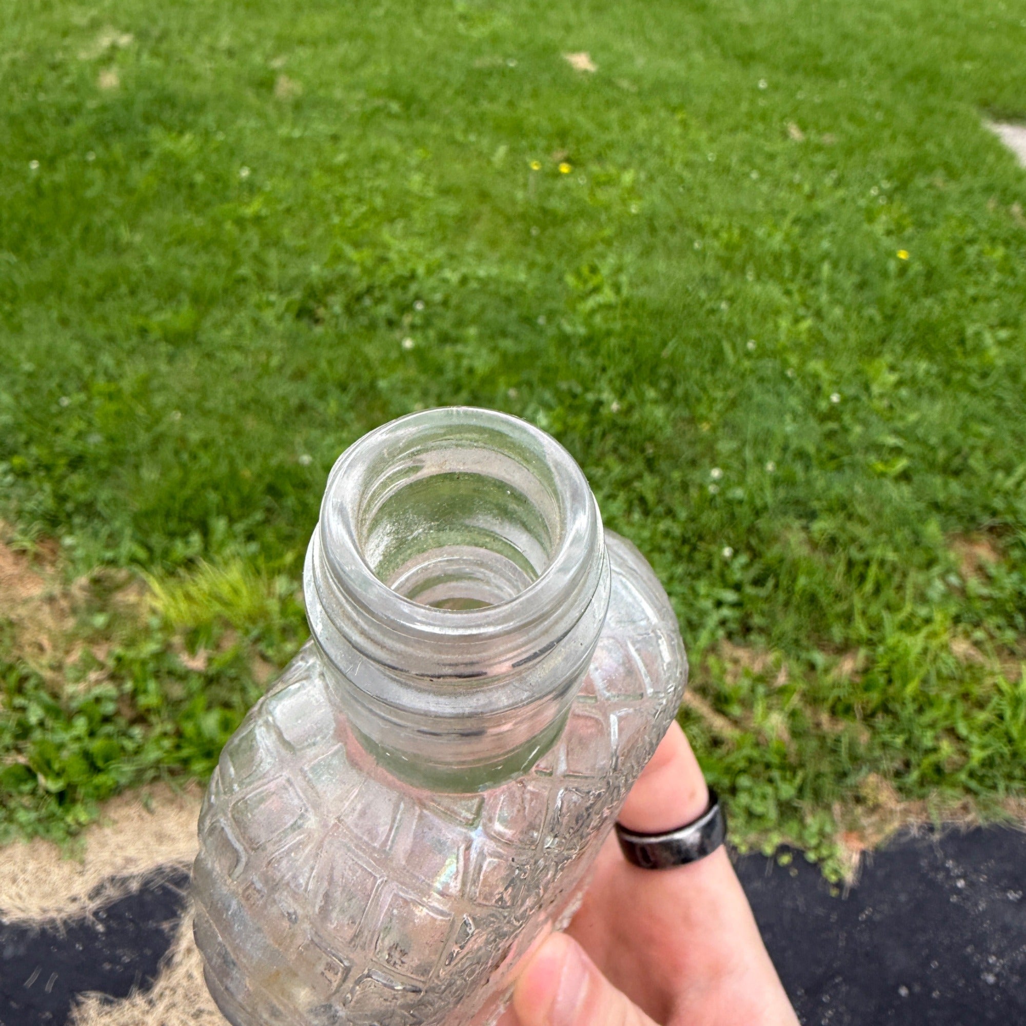 Vintage Samuel Kunin & Sons Whiskey Liquor Glass Bottle Half Pint Chicago Embossed