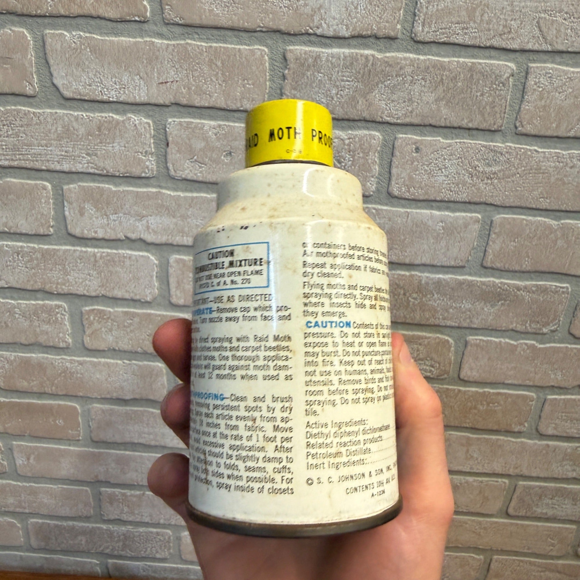 Vintage Raid Moth Proofer Spray Can Partially Full