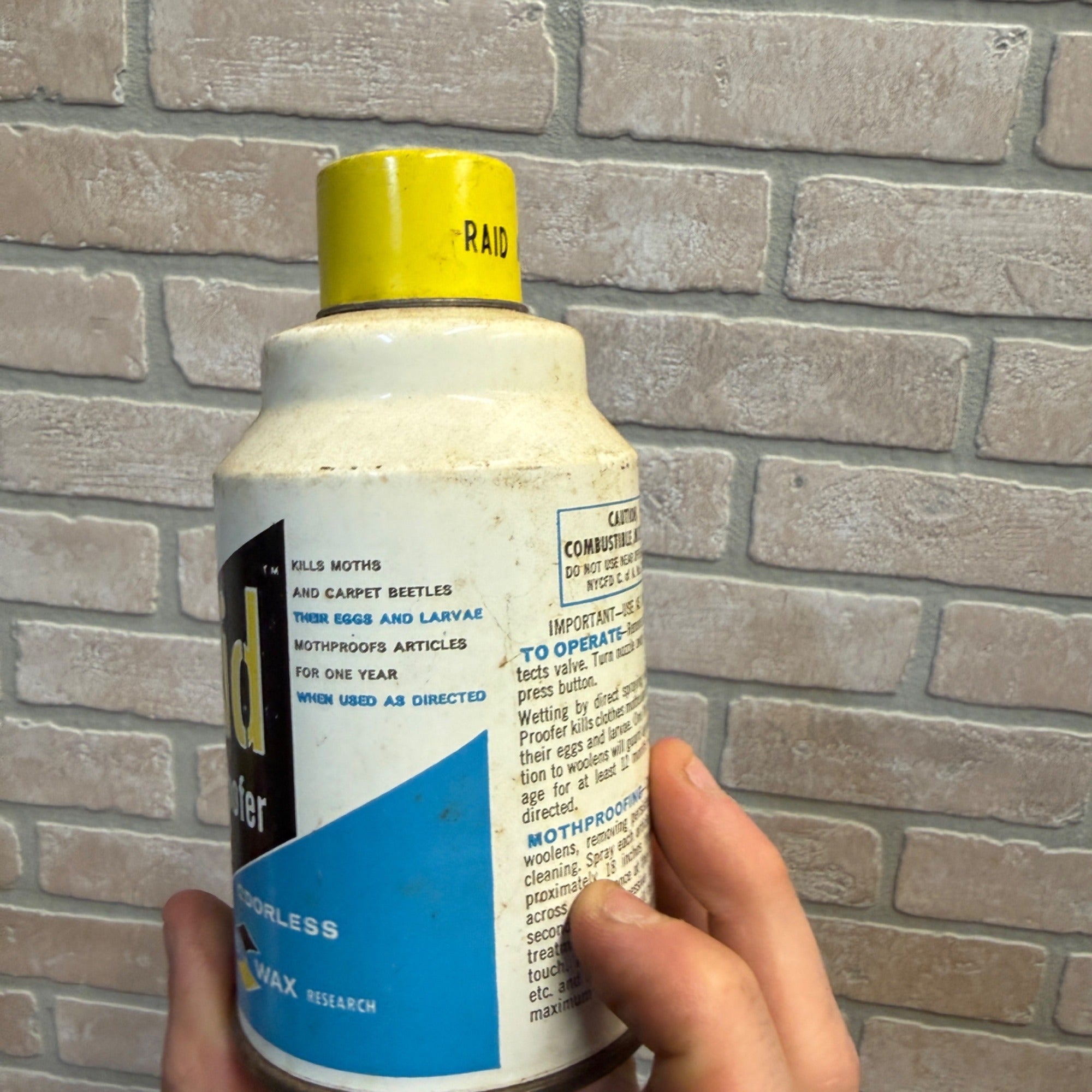 Vintage Raid Moth Proofer Spray Can Partially Full