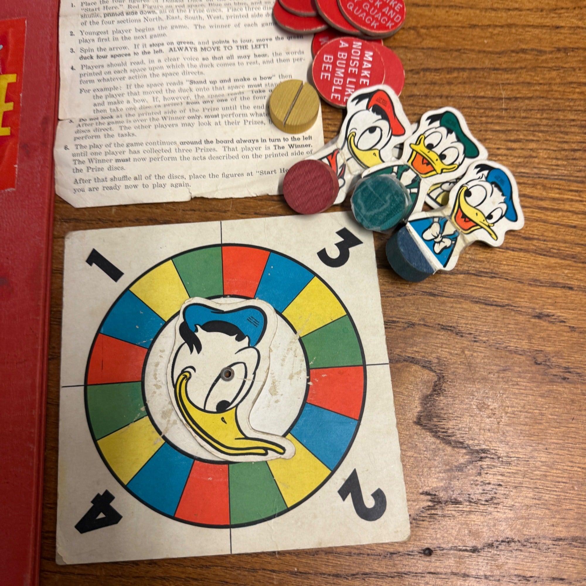Vintage 1938 Parker Brothers Walt Disney's Donald Duck's Party Game - No Box