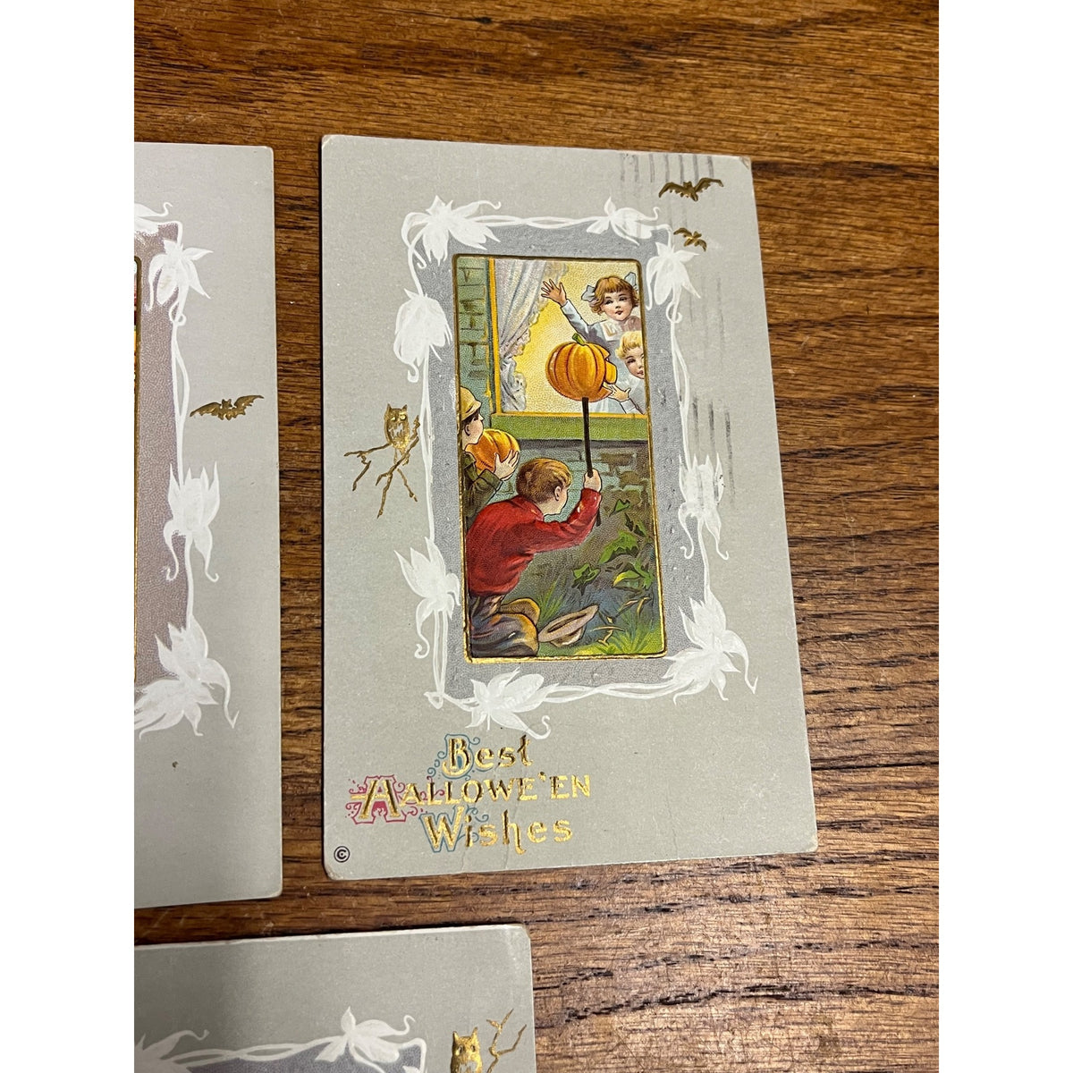 Vintage Antique Halloween Postcards Stecher Popular Series 345 Lot (3)