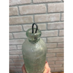 John Graf Milwaukee Wis Aqua Blue Glass Soda Bottle Blob Top Octagon Base WI