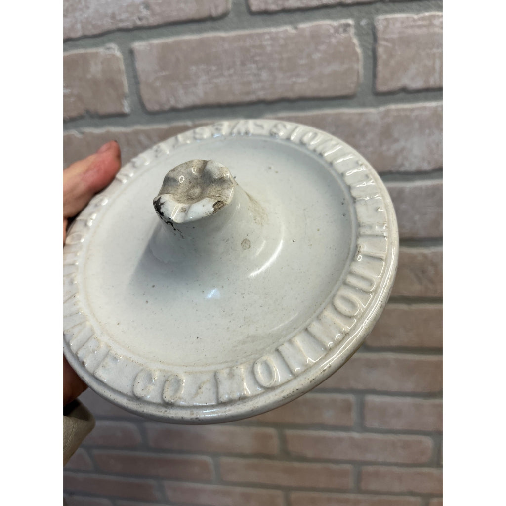 Western Stoneware Canning Jar Lid Weir Seal No 5 Wire Lock 6"