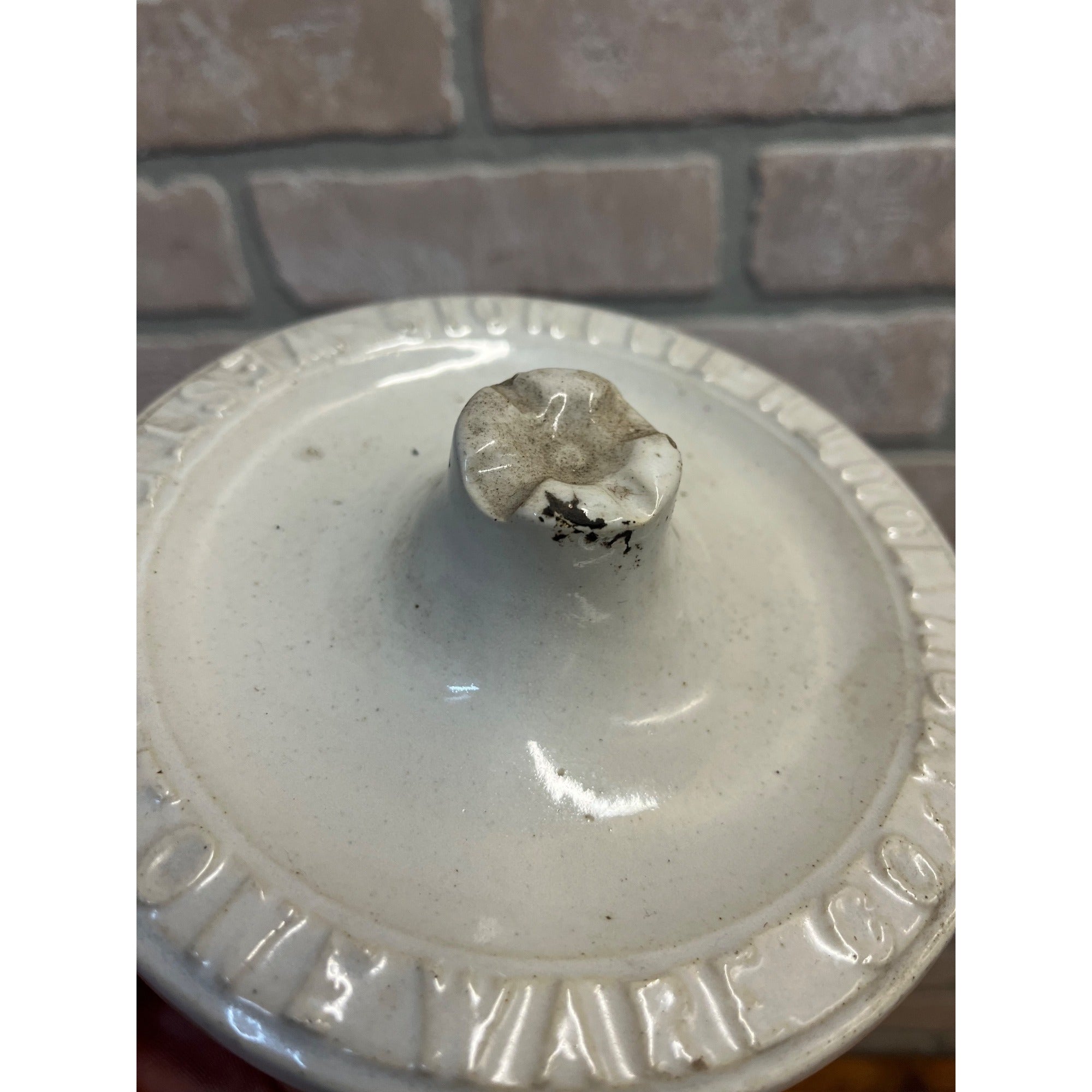 Western Stoneware Canning Jar Lid Weir Seal No 5 Wire Lock 6"