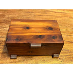Vintage Cedar Small Wooden Dresser Trinket Jewelry Storage Box Chest 1950s Mid Century