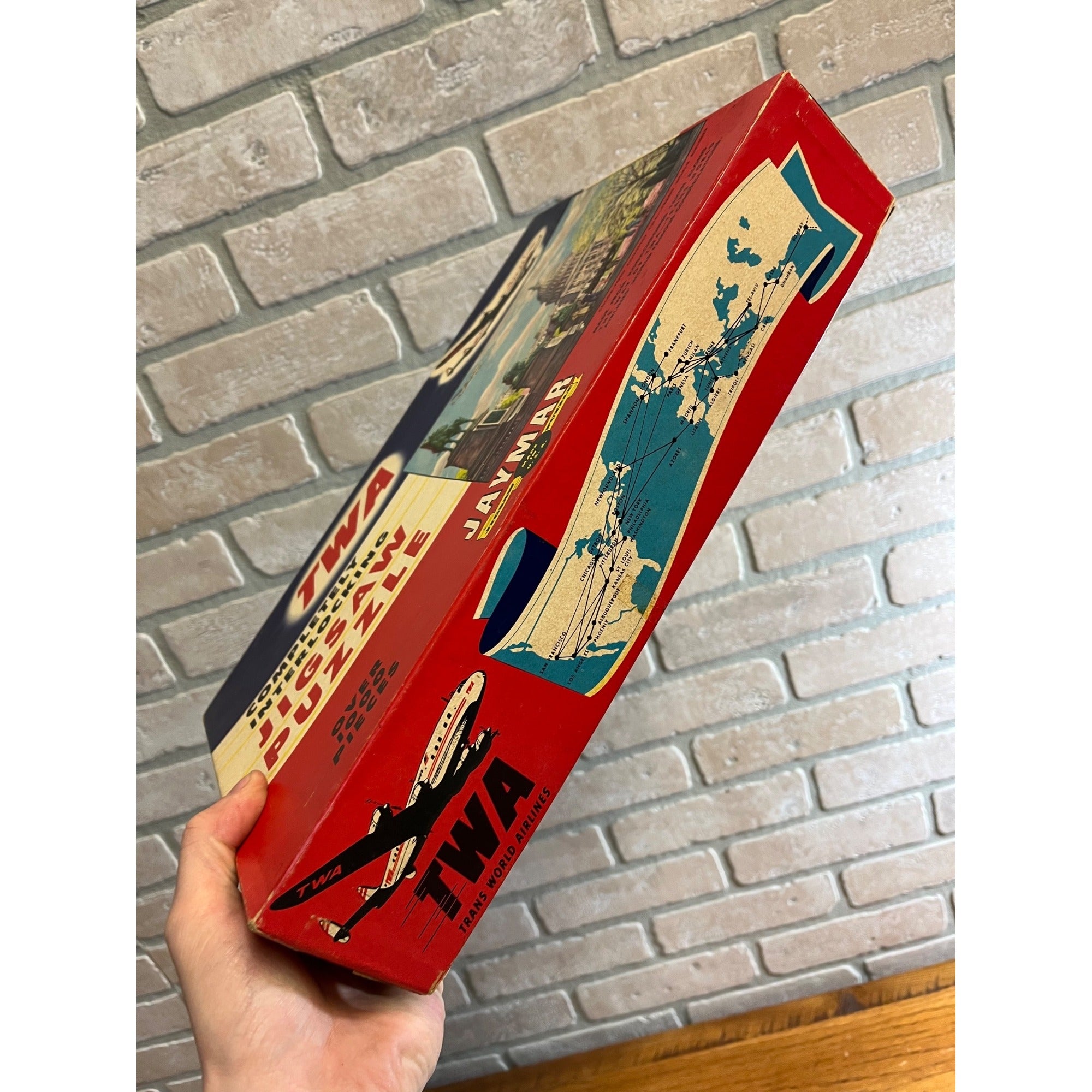 Vintage 1950s TWA Airlines Washington DC Jaymar Jigsaw Puzzle 1000+ Pieces