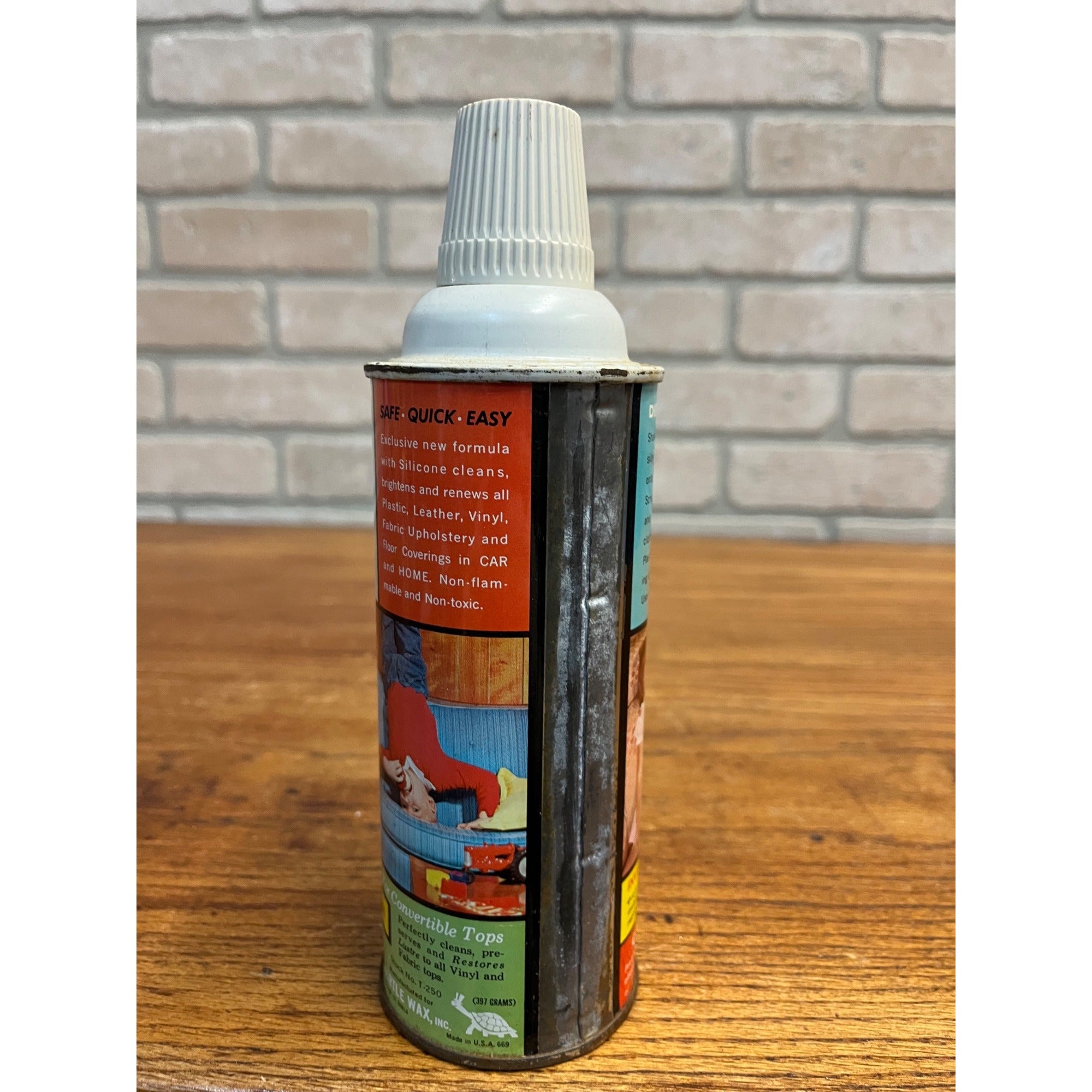 Vintage 1970s Turtle Wax Upholstery Cleaner Silicone Shield 14oz. FULL Original