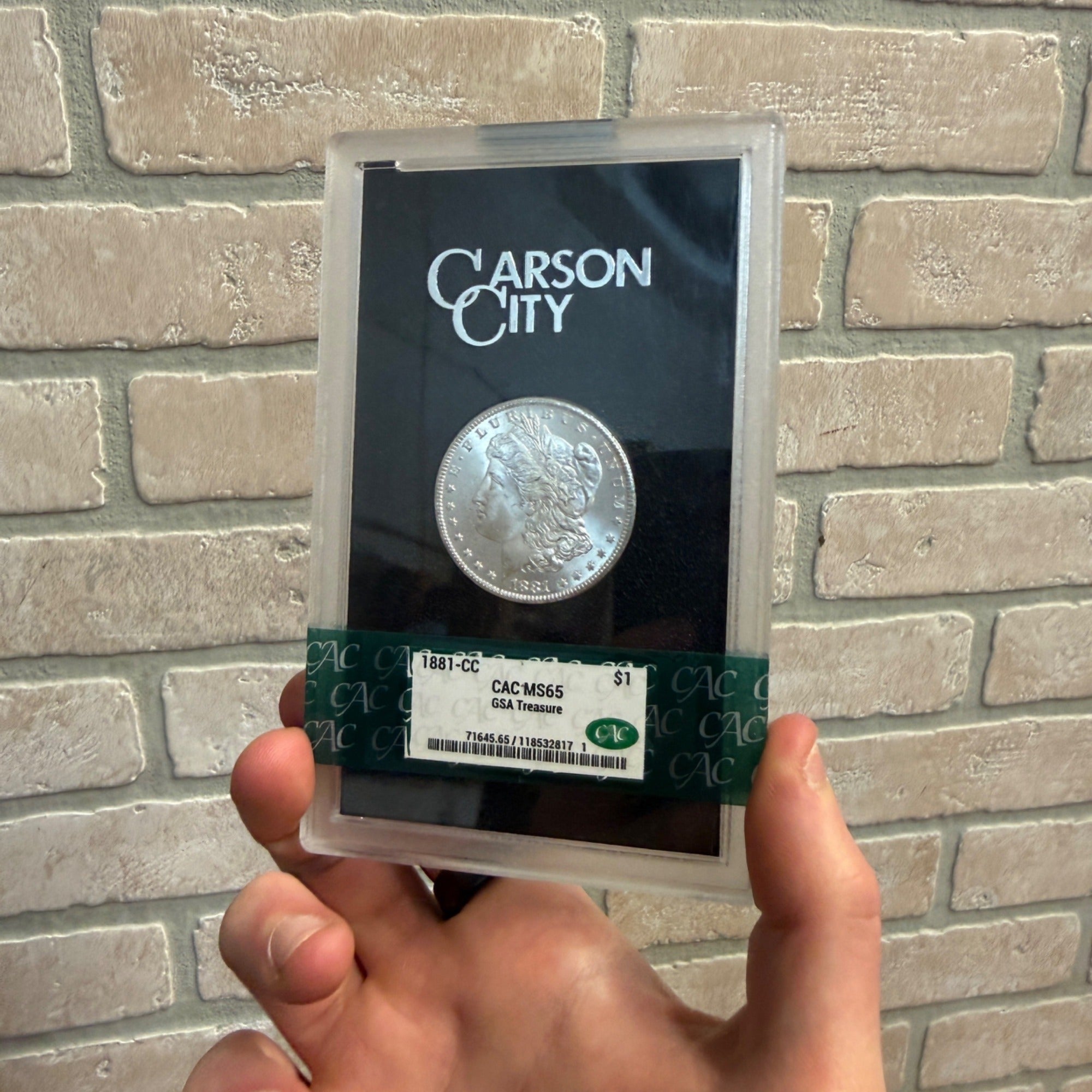 1881-CC Morgan NGC MS65 CAC Approved Grn Grade GSA Carson City