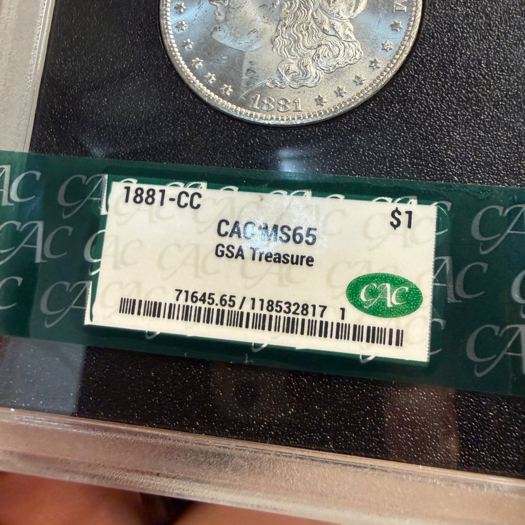 1881-CC Morgan NGC MS65 CAC Approved Grn Grade GSA Carson City