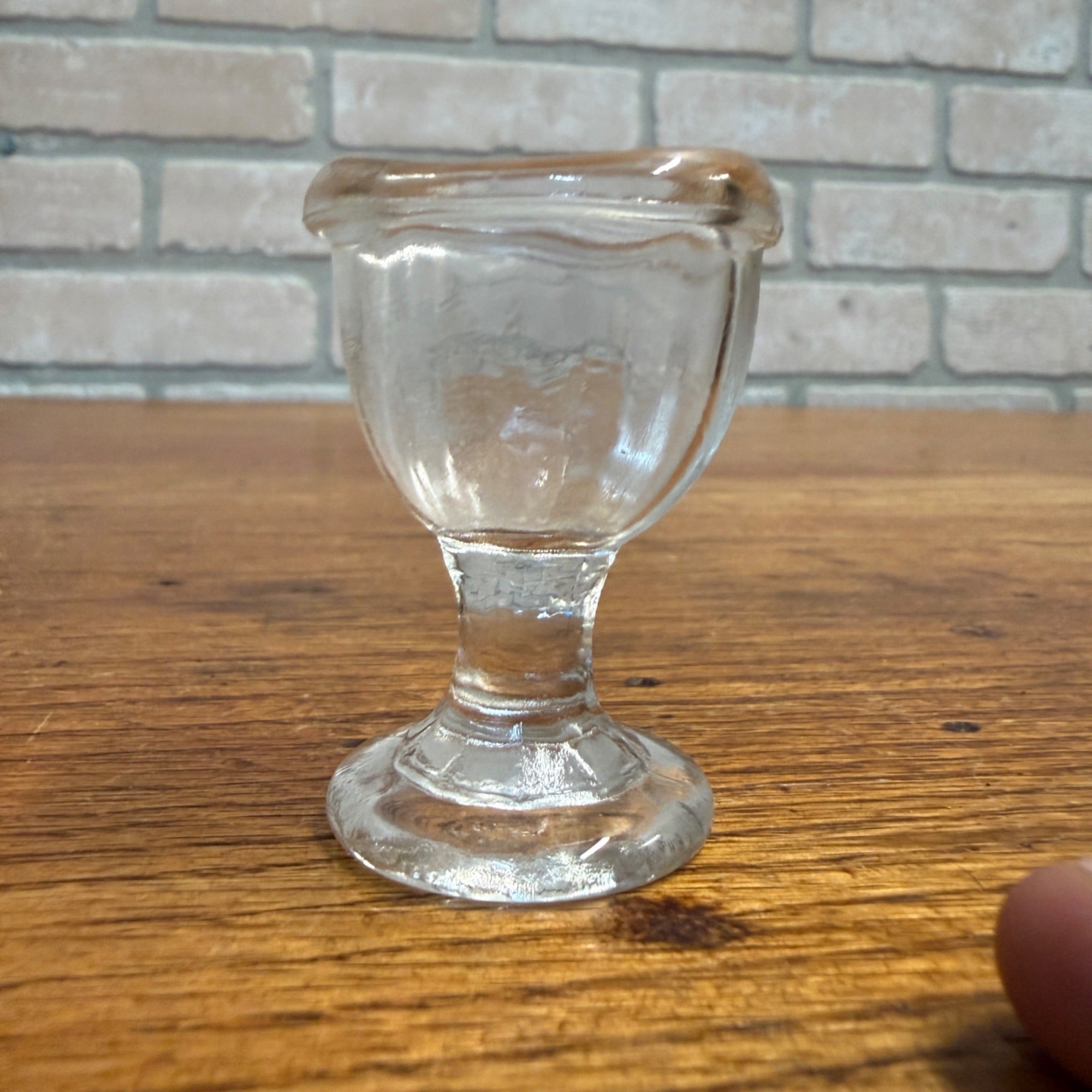 Vintage Optical Eye Wash Cup Clear Victorian Glass Pedestal